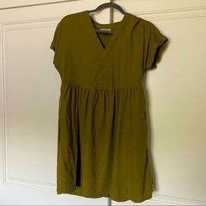 Target olive linen dress size XS